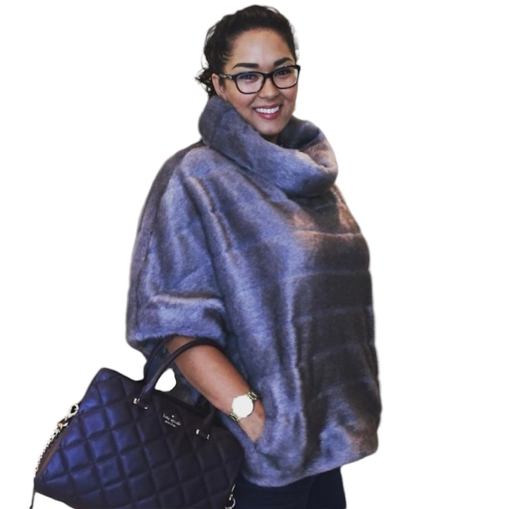 Euc Kate Spade Faux Mink Cape